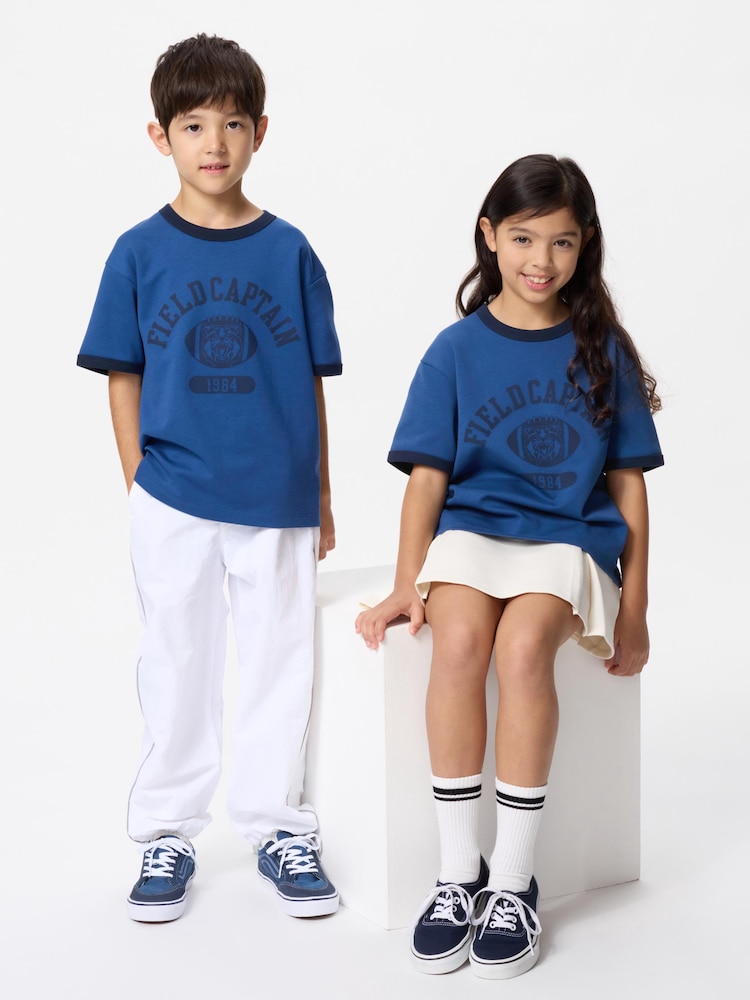 

Футболка airism cotton crew neck графика Uniqlo, цвет 67 синий
