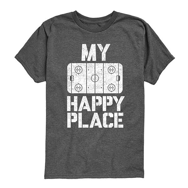 

Футболка с принтом hockey my happy place для мальчиков 8-20 Licensed Character, Heather Charcoal