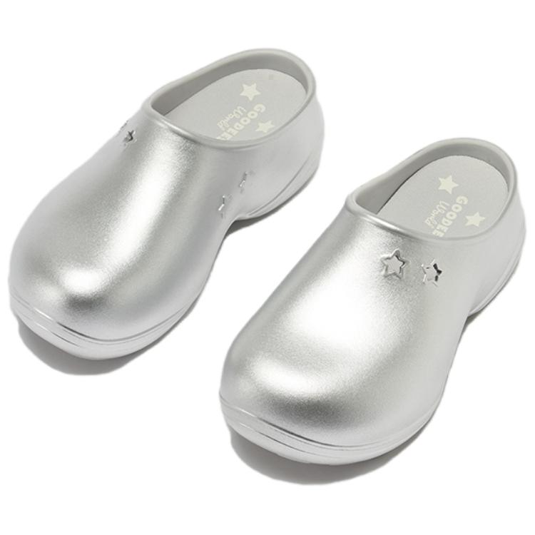 GOODEES Series EVA устойчивые к истиранию тапочки закрытого носка Unisex Silver GOOD BAI, серебряный — фото 3