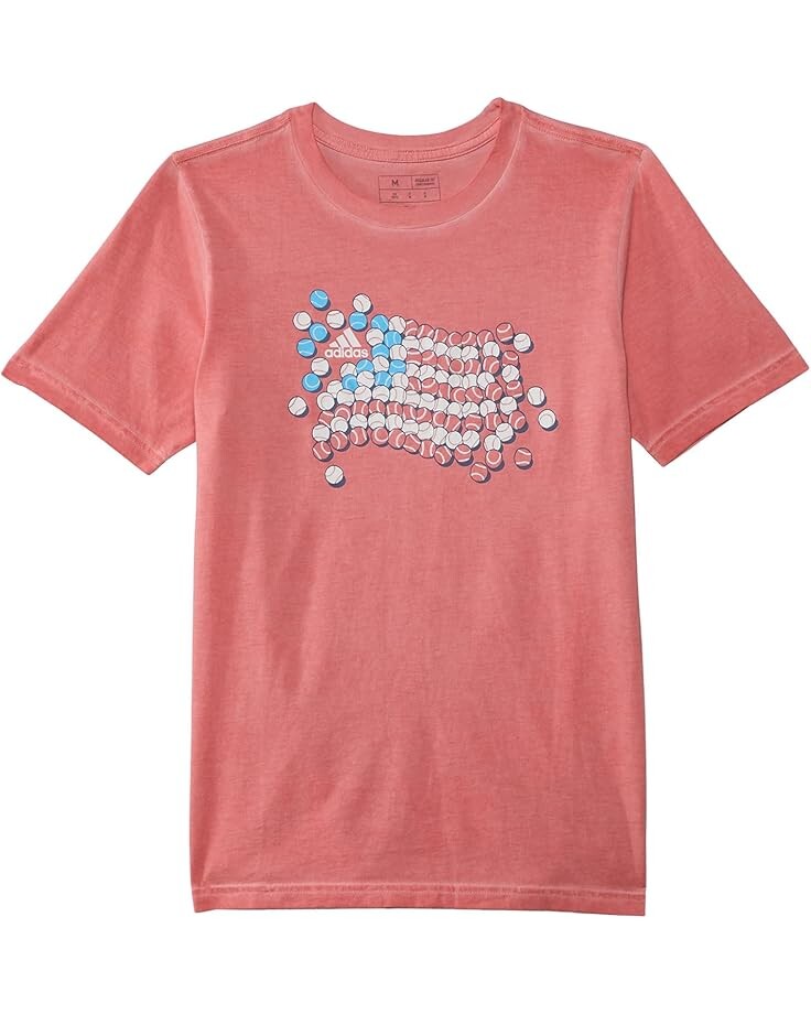 

Футболка adidas Kids SS Bball Flag Pigment Tee(Big Kid), цвет LT RED