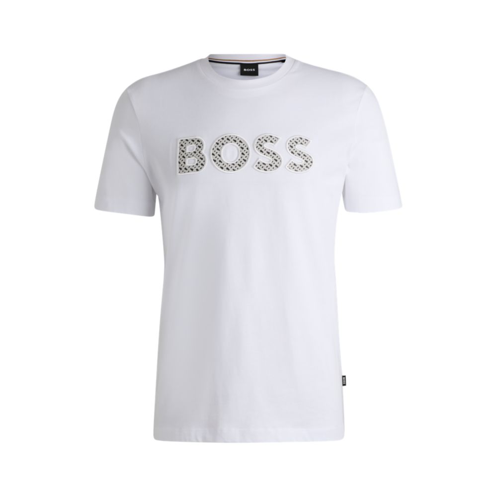 

Футболка из хлопкового джерси с логотипом BOSS, белый