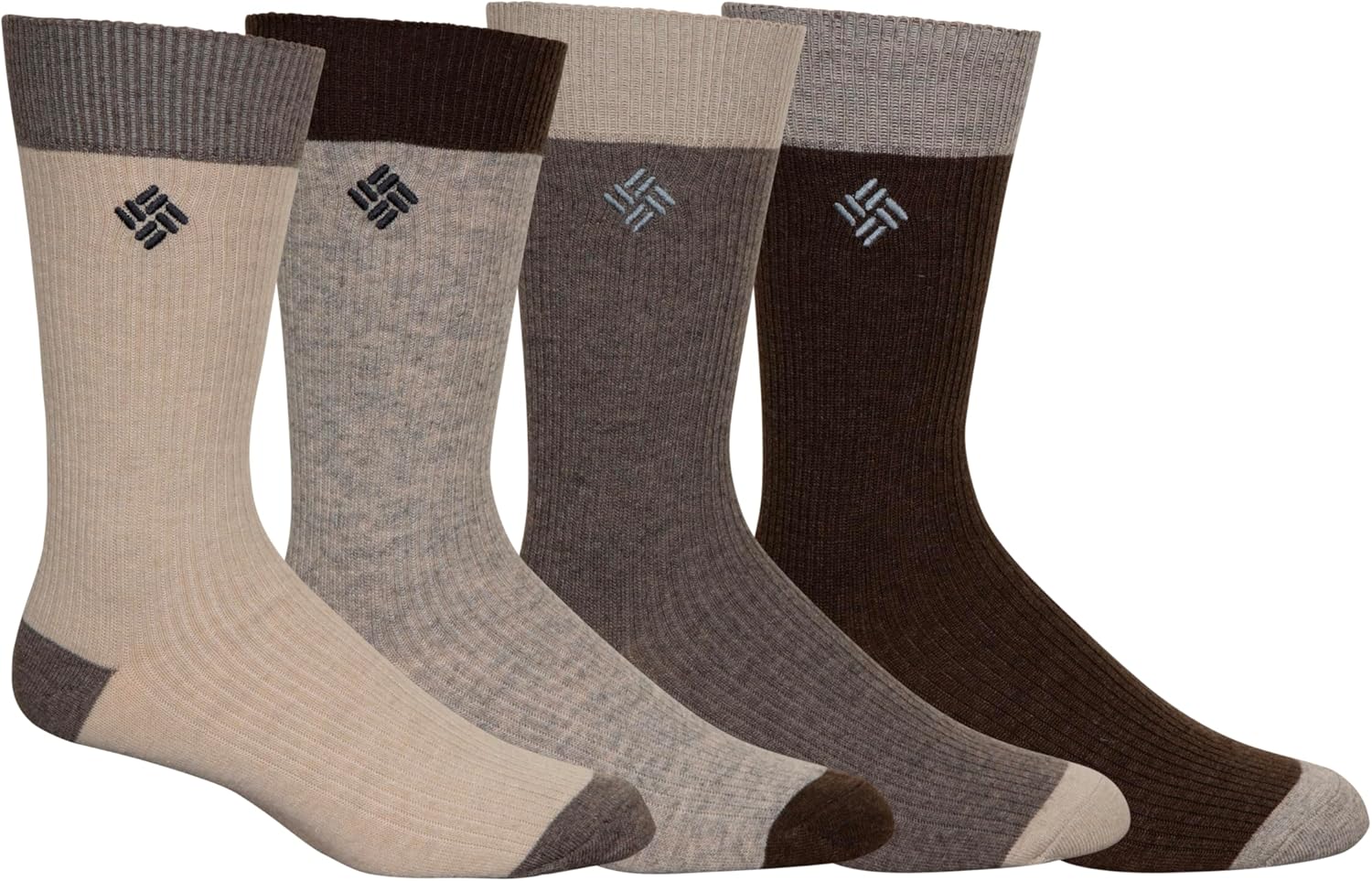 

Мужские текстурированные базовые носки Columbia Crew Socks, 4 пары, Khaki/Dark Stone/Brown/Dark Brown