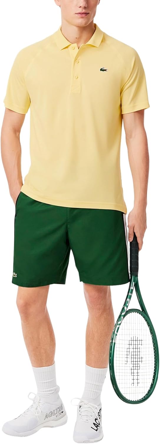 Поло мужское Lacoste с коротким рукавом Regular Fit, желтый — фото 4
