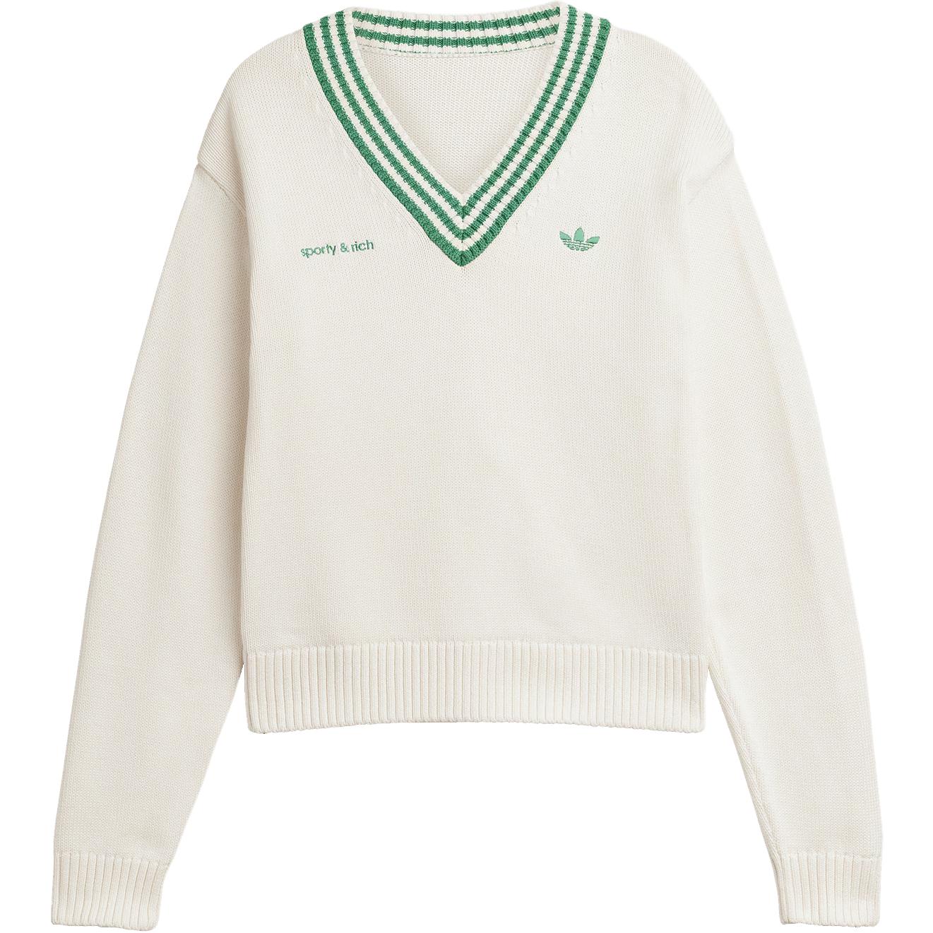 

Свитер Sporty & Rich с V-образным вырезом Adidas Originals, белый