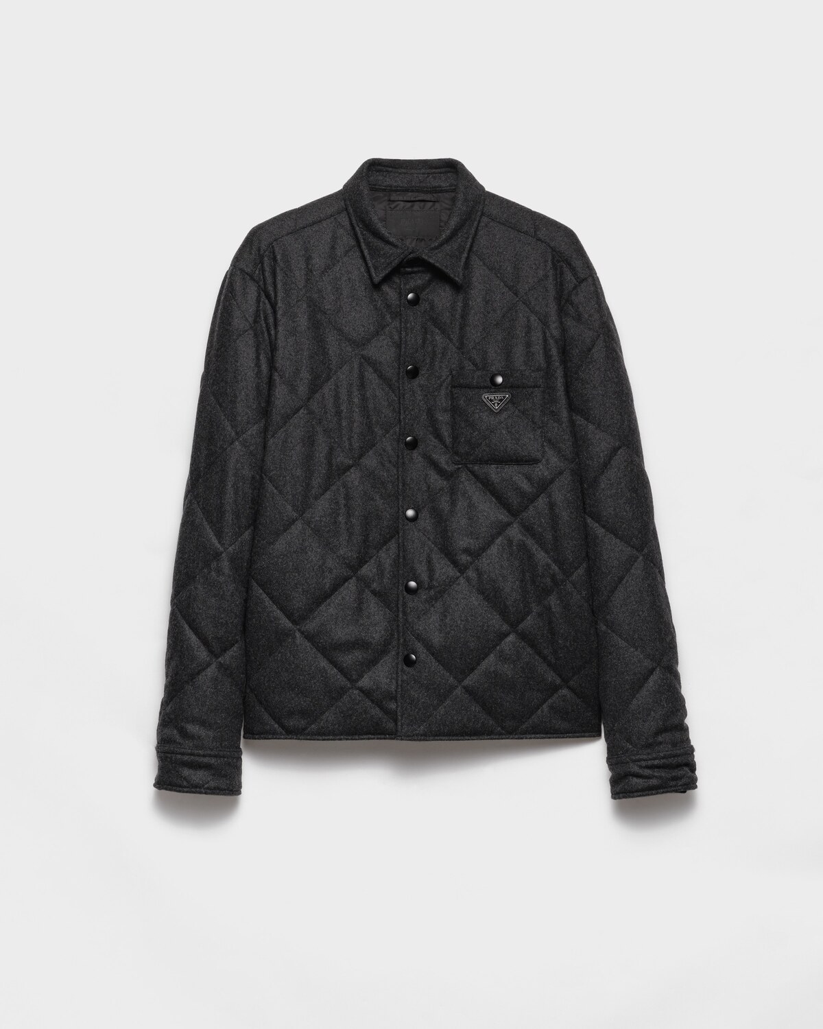 

Стеганая рубашка из кашемира Prada, серый