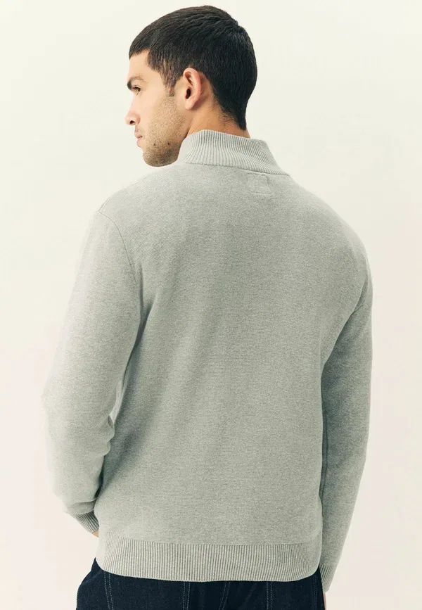 Джемпер Next Tall fit regular fit premium quarter zip, светло-серый — фото 3