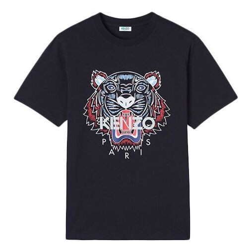 

Футболка KENZO Tiger Logo Printed Tiger Head Short-Sleeved Men's Black, черный