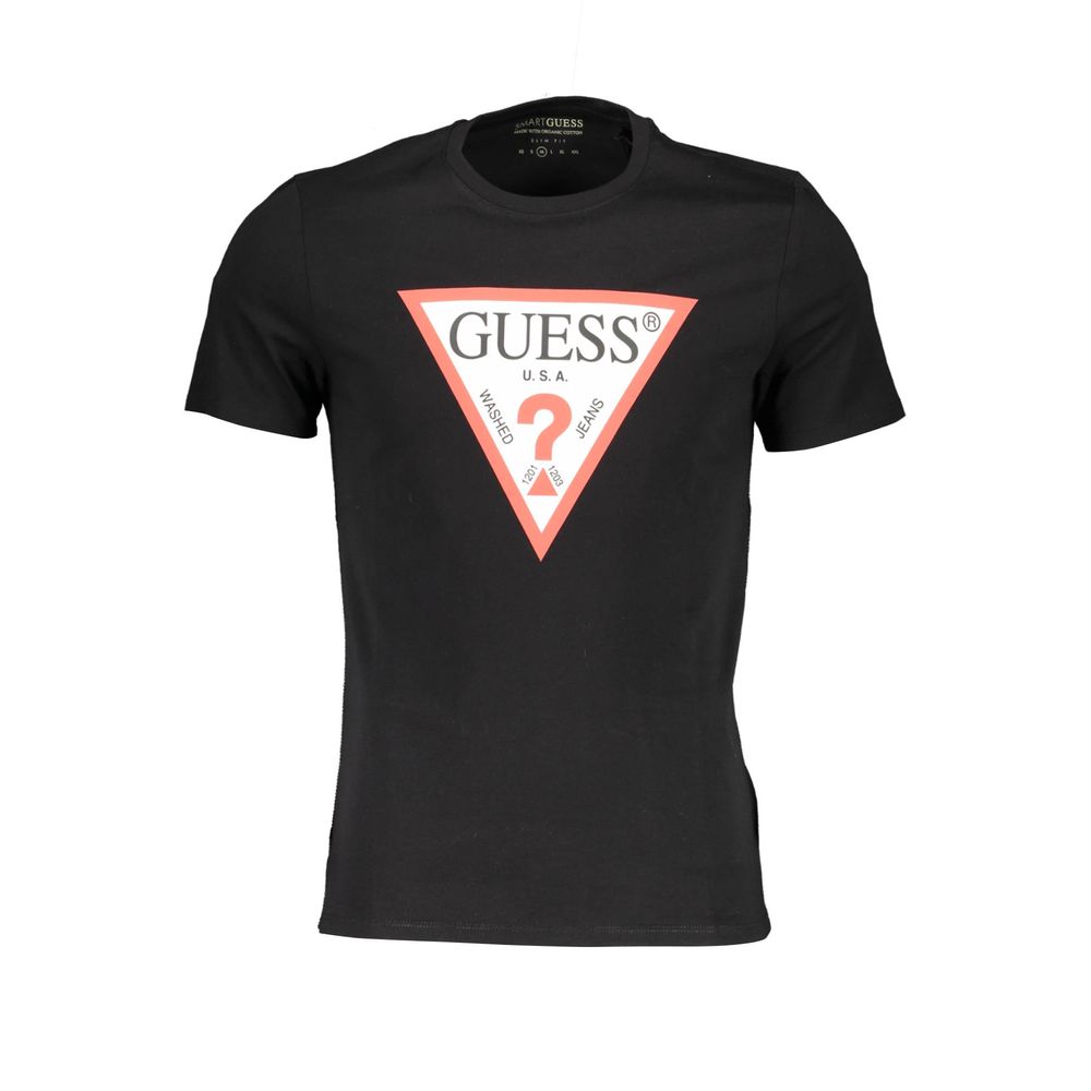 

Черная хлопковая футболка Guess Shoes, черный