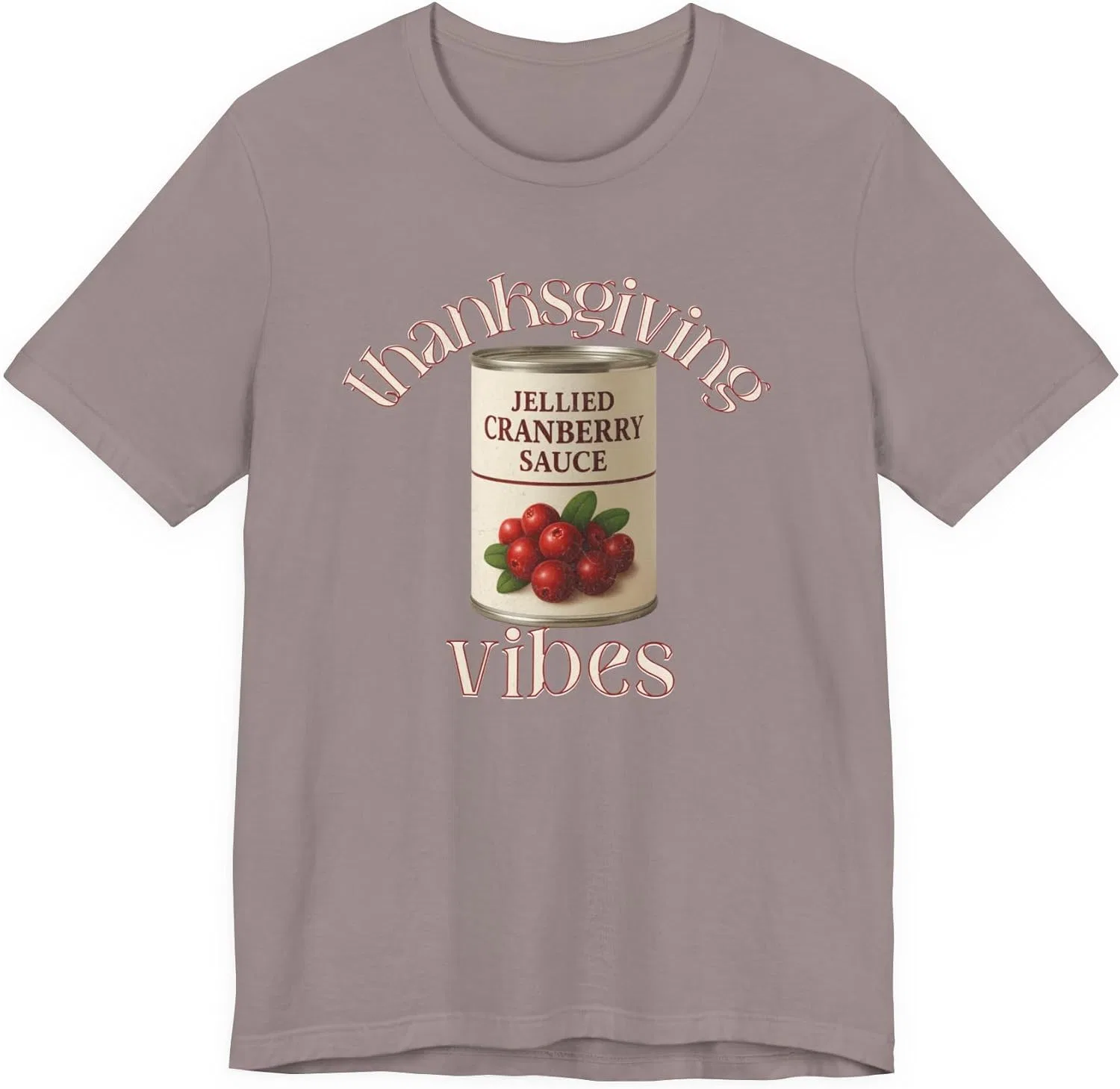 Футболка Unisex с принтом "Thanksgiving Vibes Cranberry Sauce Can" для папы, брата, друга, Friendsgiving GENERIC, коричневый