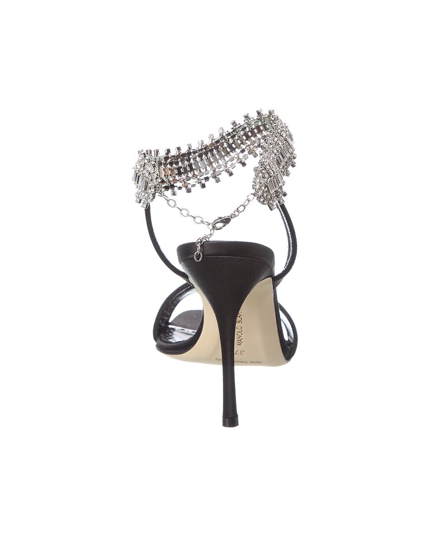 Атласные сандалии Manolo Blahnik Parinasan 100, черный