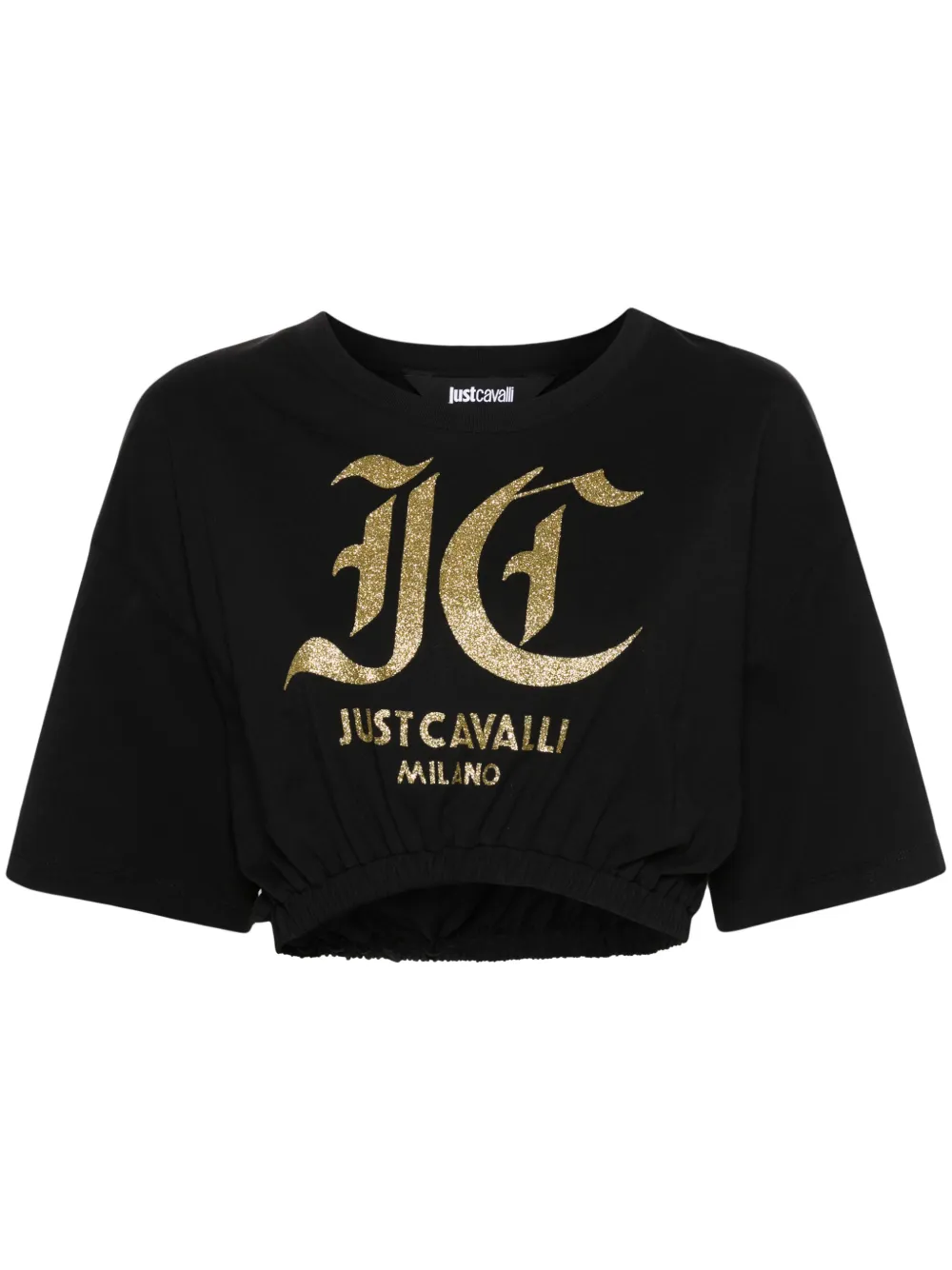 

Укороченный топ с логотипом Just Cavalli, черный