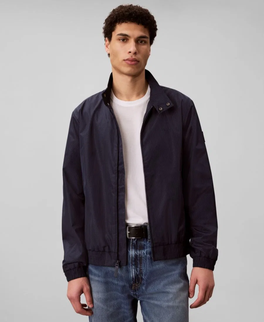 Мужская нейлоновая куртка-бомбер в клетку Calvin Klein, сапфировый