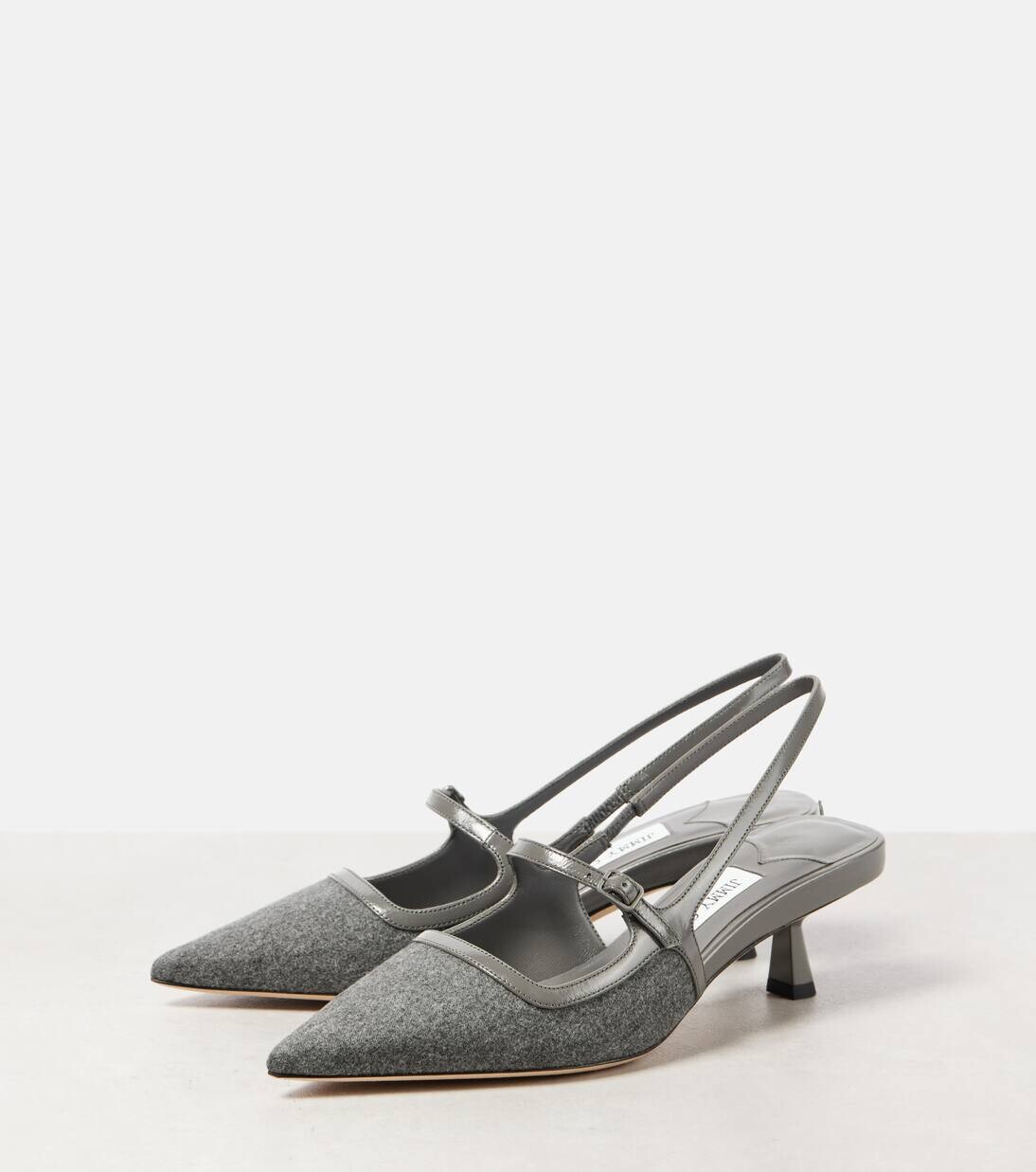 Туфли-лодочки Didi из фланели с открытой пяткой Jimmy Choo, цвет storm/storm — фото 4