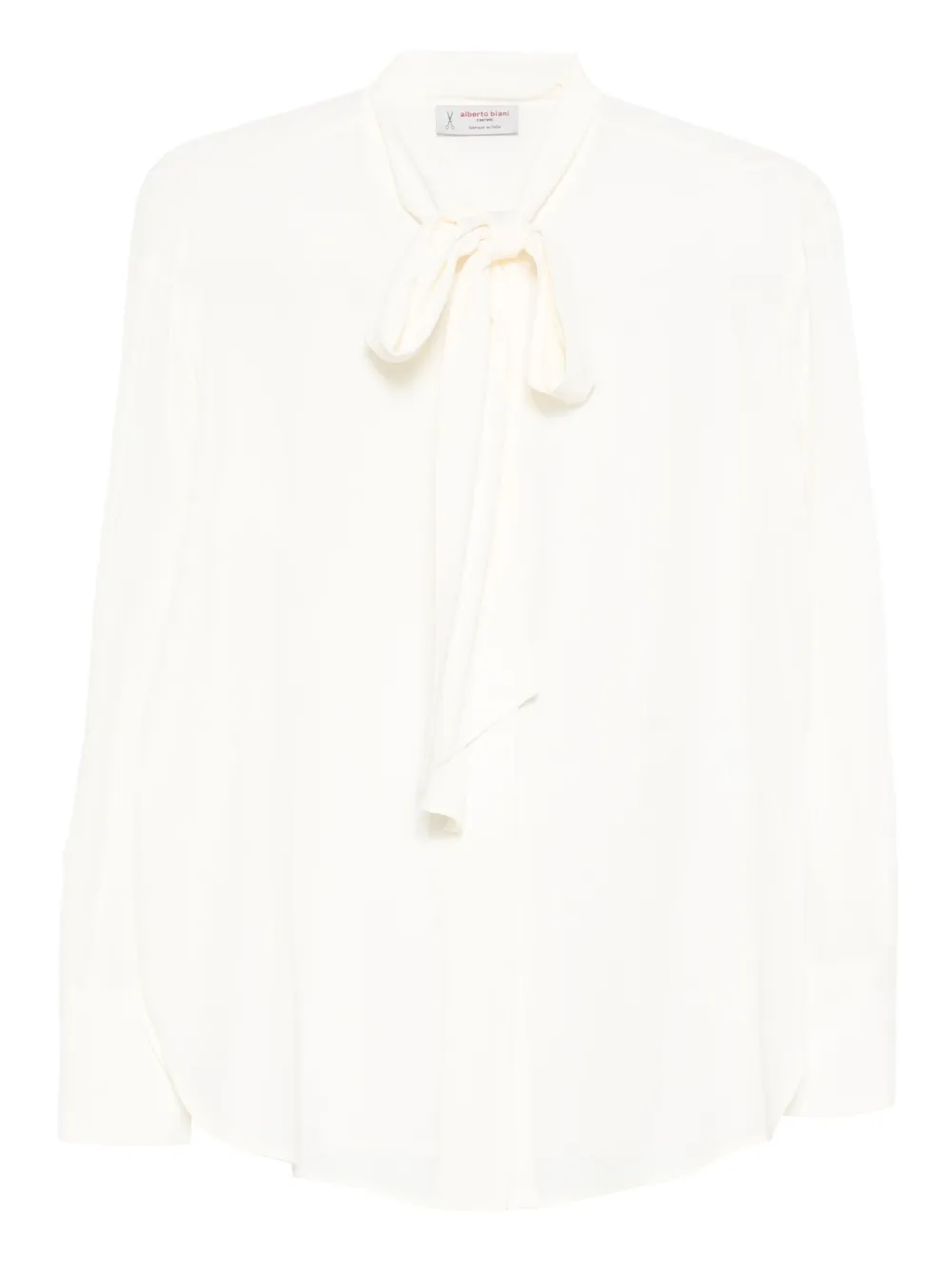 

Шелковая рубашка с бантом Alberto Biani, белый
