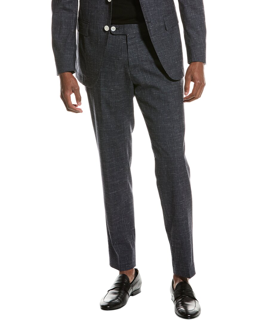 

Брюки BOSS Hugo Boss Genius Slim Fit из смеси шерсти, шелка и льна, синий