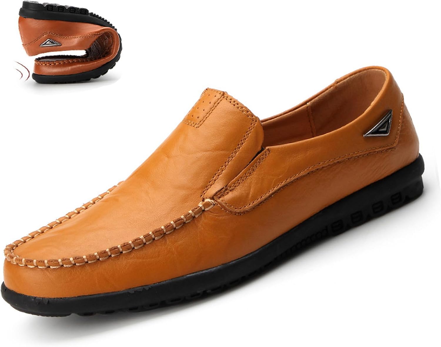 

Мужские повседневные кожаные лоферы Optigard с легкой посадкой, удобные дышащие туфли для ходьбы, легкие мокасины, желтый