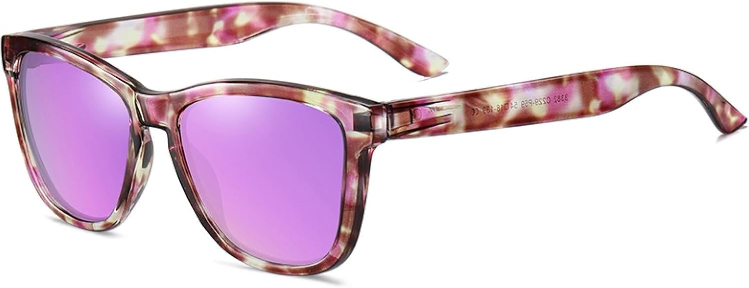 

Женские поляризованные солнцезащитные очки, мужские очки UV400 с оправой из поликарбоната, для вождения, пляжа, кемпинга, вечеринок, походов, защиты от солнца VFDHN, Tortoiseshell Purple