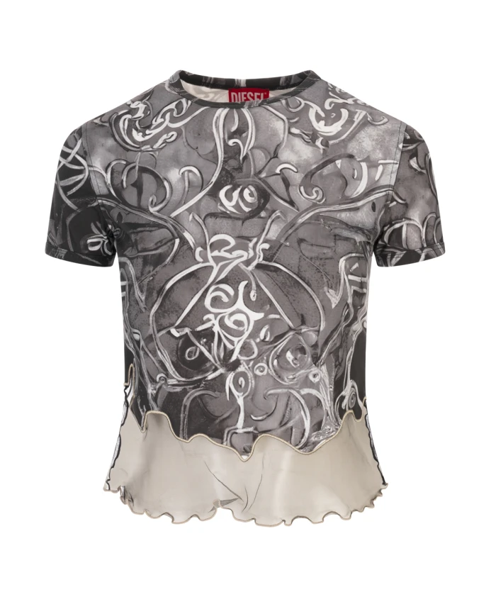 

Черные футболки и поло контрастных цветов Diesel, черный