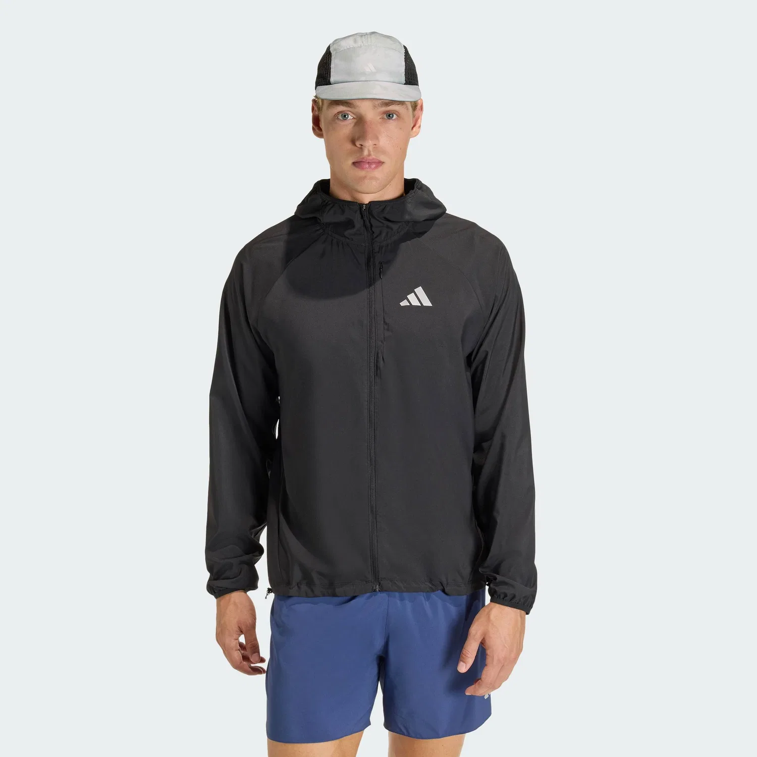 Куртка для бега, легкая, Adidas, черная