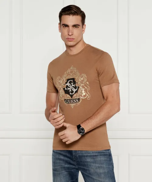 

Футболка Slim fit Guess Jeans, коричневый