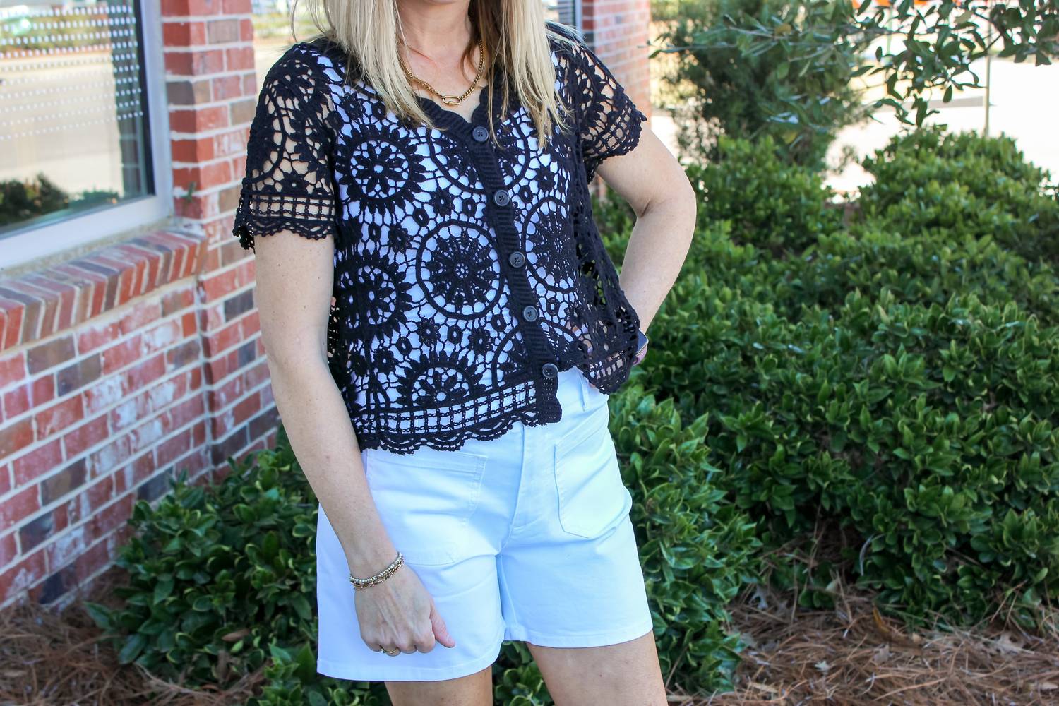 

Женский вязаный крючком топ-болеро в разноцветном цвете CHARLIE B, мультиколор