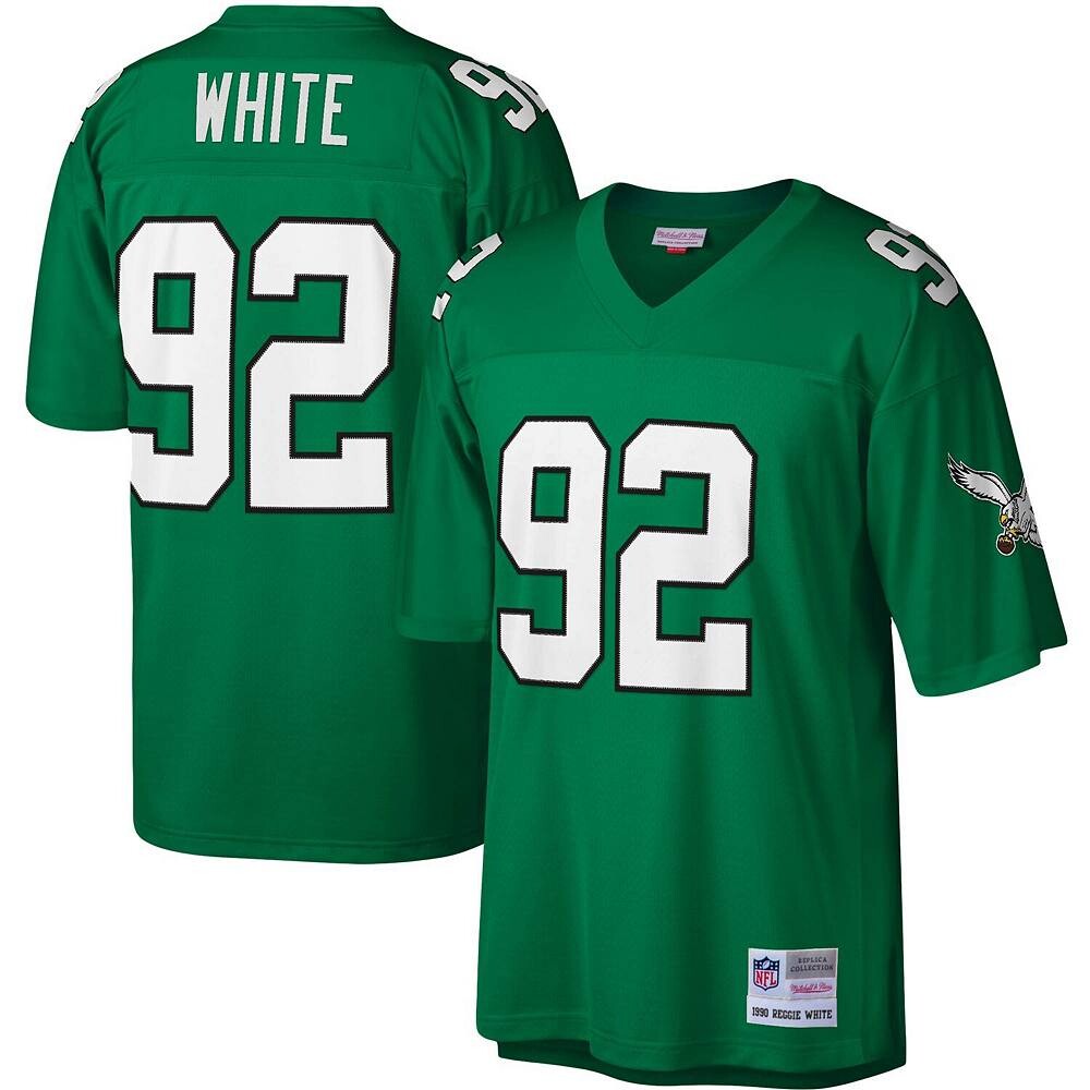 

Мужская копия джерси Mitchell & Ness Reggie White Kelly Green Philadelphia Eagles Legacy, цвет Eag Green