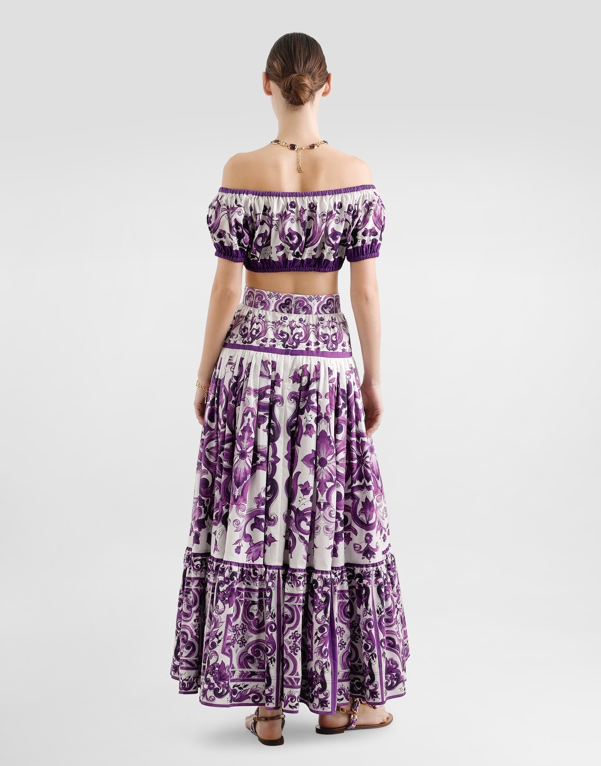 Длинная юбка с принтом мажолика Dolce & Gabbana, мультиколор — фото 3