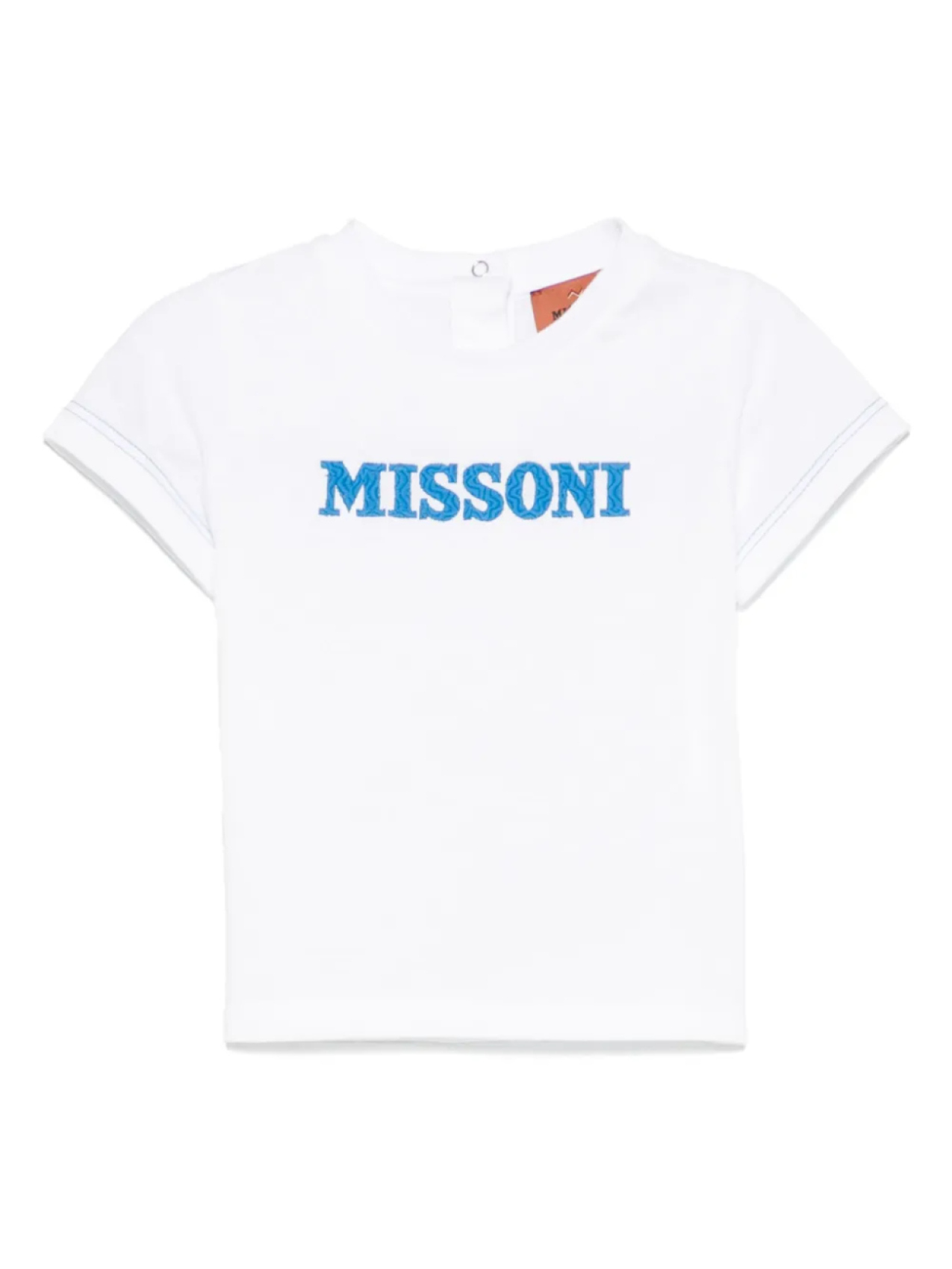 

Missoni Kids футболка с вышитым логотипом, белый