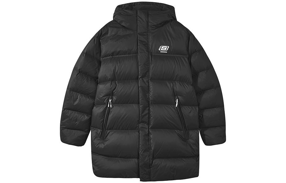 

Мужская пуховая куртка с капюшоном, средней толщины Skechers, carbon черный/0018