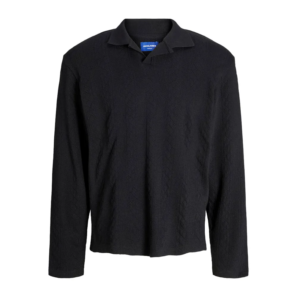 

Поло с длинным рукавом Jack & Jones Winter Cable, черный