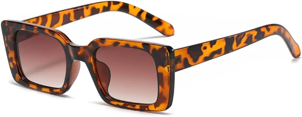 

Популярные модные маленькие прямоугольные солнцезащитные очки для женщин в стиле ретро с леопардовым принтом, солнцезащитные очки UV400 для мужчин UUPTTPL, Leopard Tea Gradient