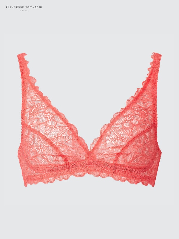 

Кружевной бюстгальтер без косточек Uniqlo, красный