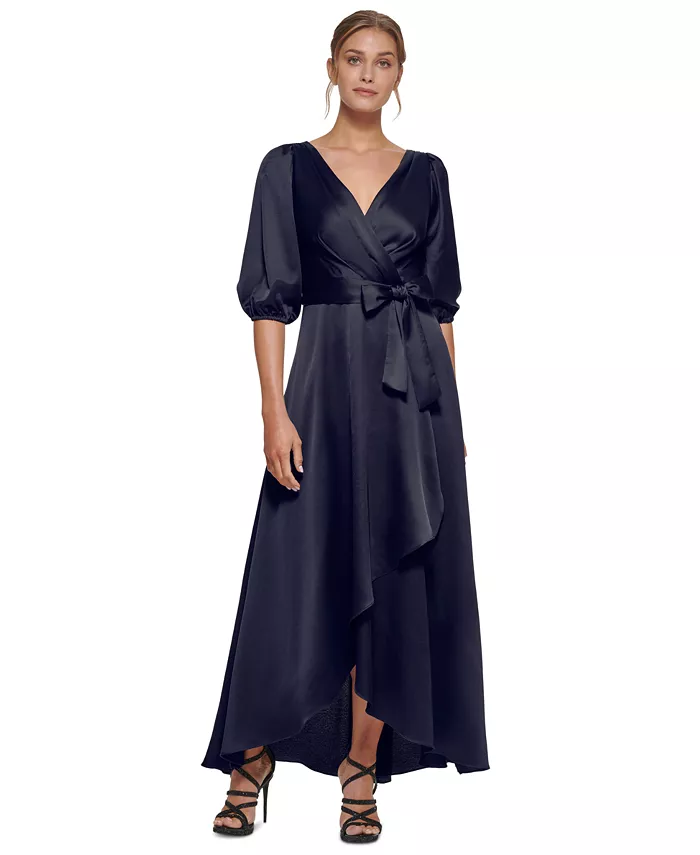 

Платье с рукавами-фонариками и запахом DKNY, синий