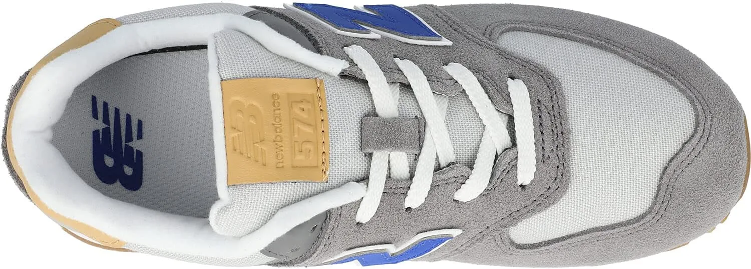 Детские замшевые кроссовки New Balance 574 серого цвета (Castlerock/Summer Fog) — фото 4