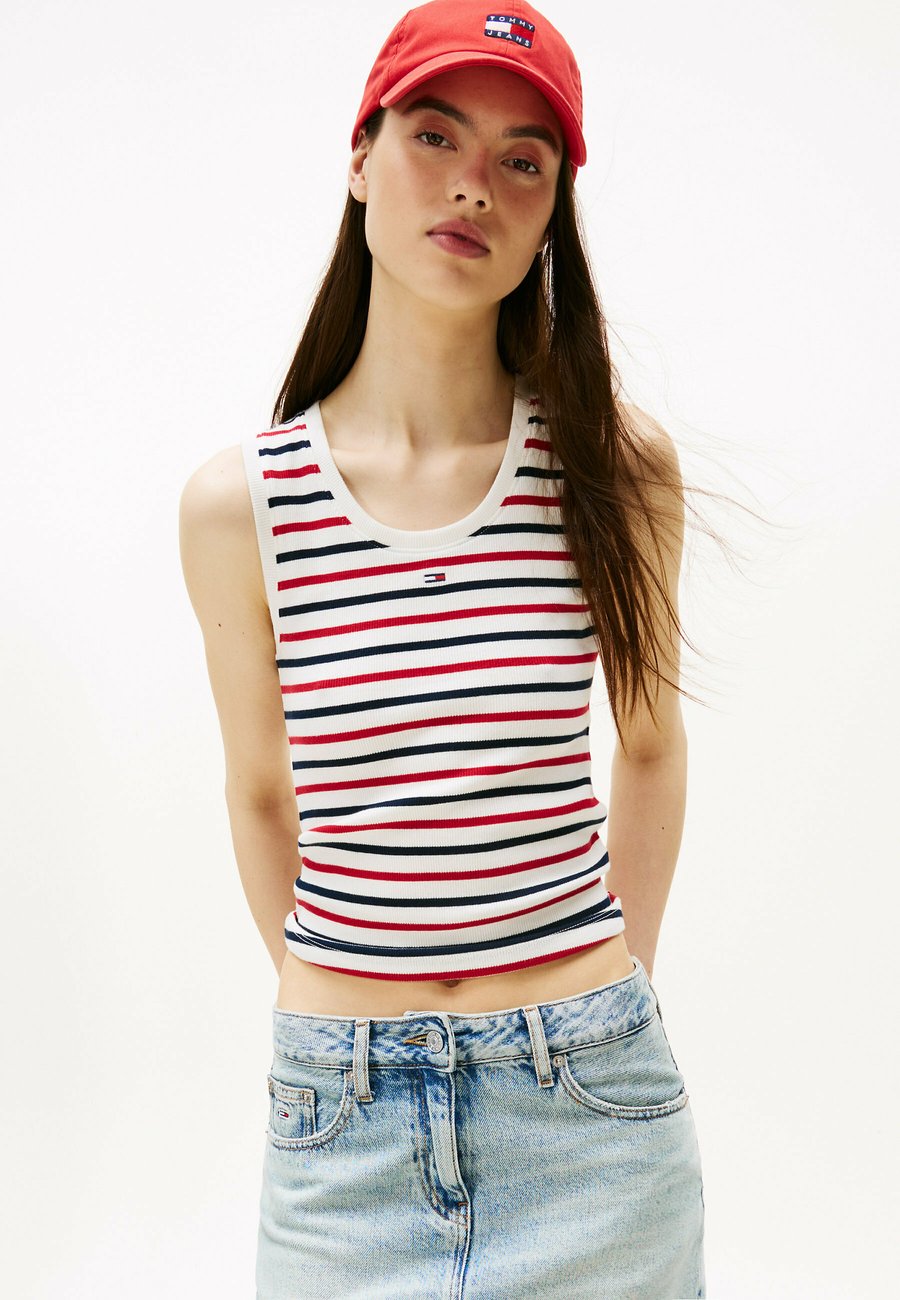 

Топ Tommy Jeans ESSENTIAL TANK , White Red Navy Stripe/Red