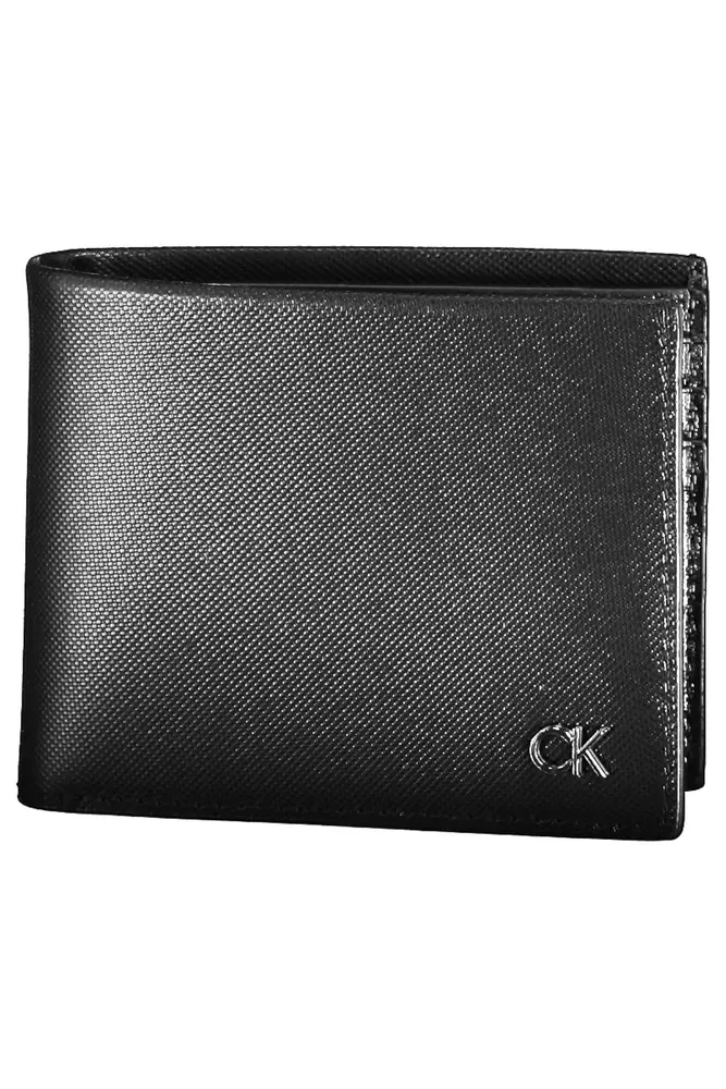

Черный кожаный мужской кошелек Calvin Klein
