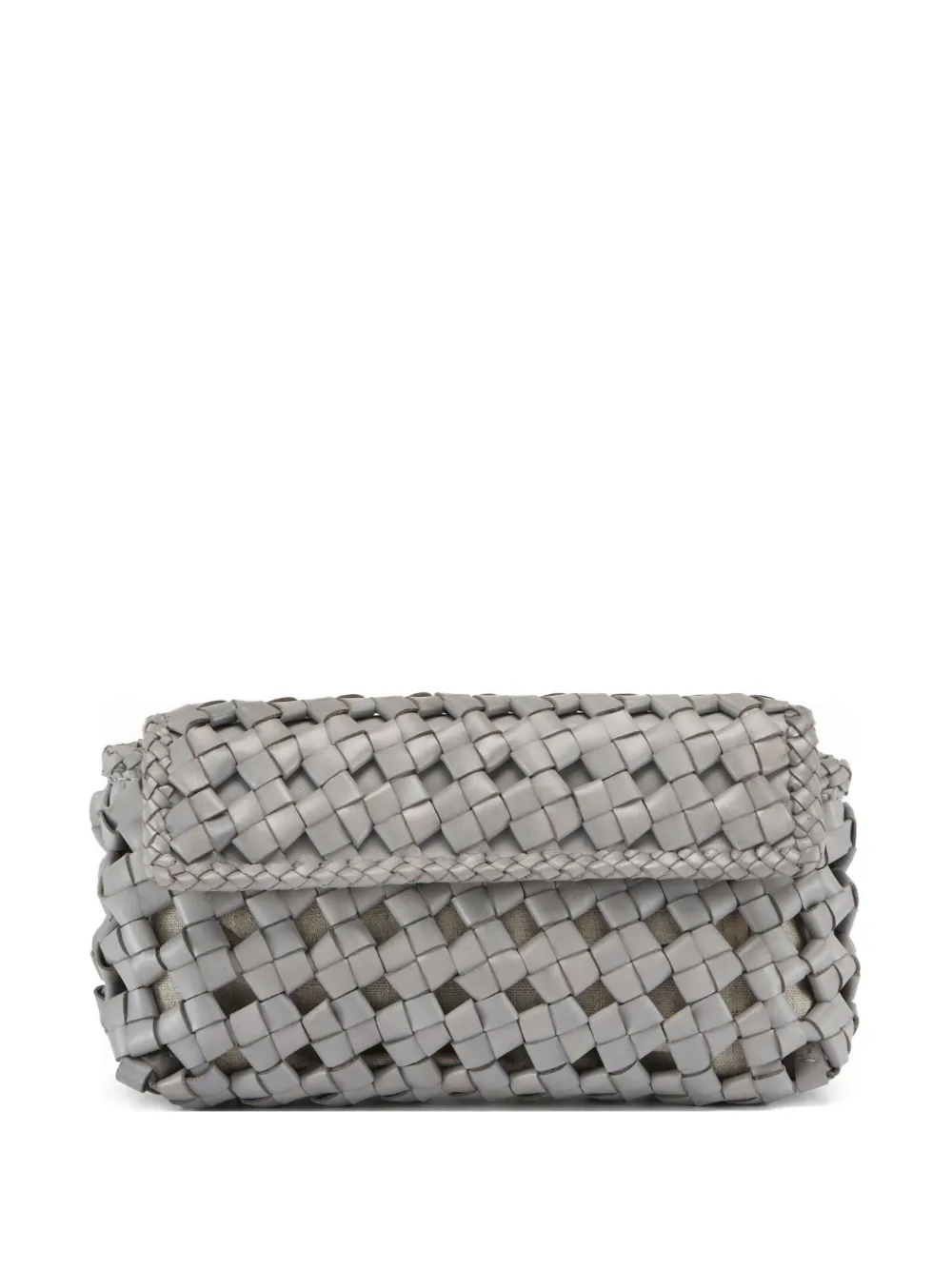

Плетеная кожаная сумка на плечо Officine Creative, серый