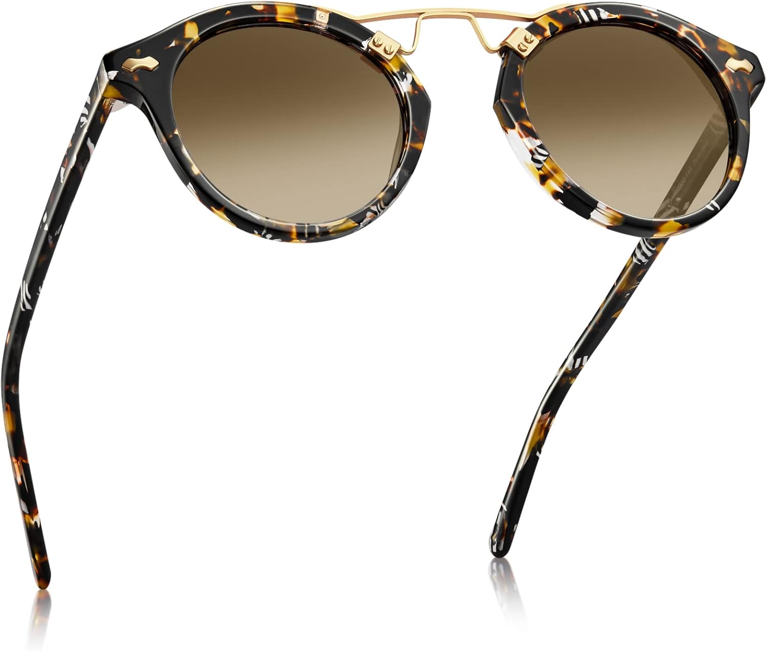 

Солнцезащитные очки CARFIA Small Face Acetate Polarized Sunglasses для женщин с защитой от УФ-излучения, в стиле ретро, ​​с двойной перемычкой и металлическими оправами, круглые, 8-0. Brown Tortoise Frame Gradient Brown Lens