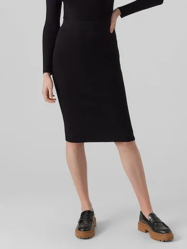

Трикотажная юбка Vero Moda "VMKARIS HW BELOWKNEE SKIRT GA BOO", черный