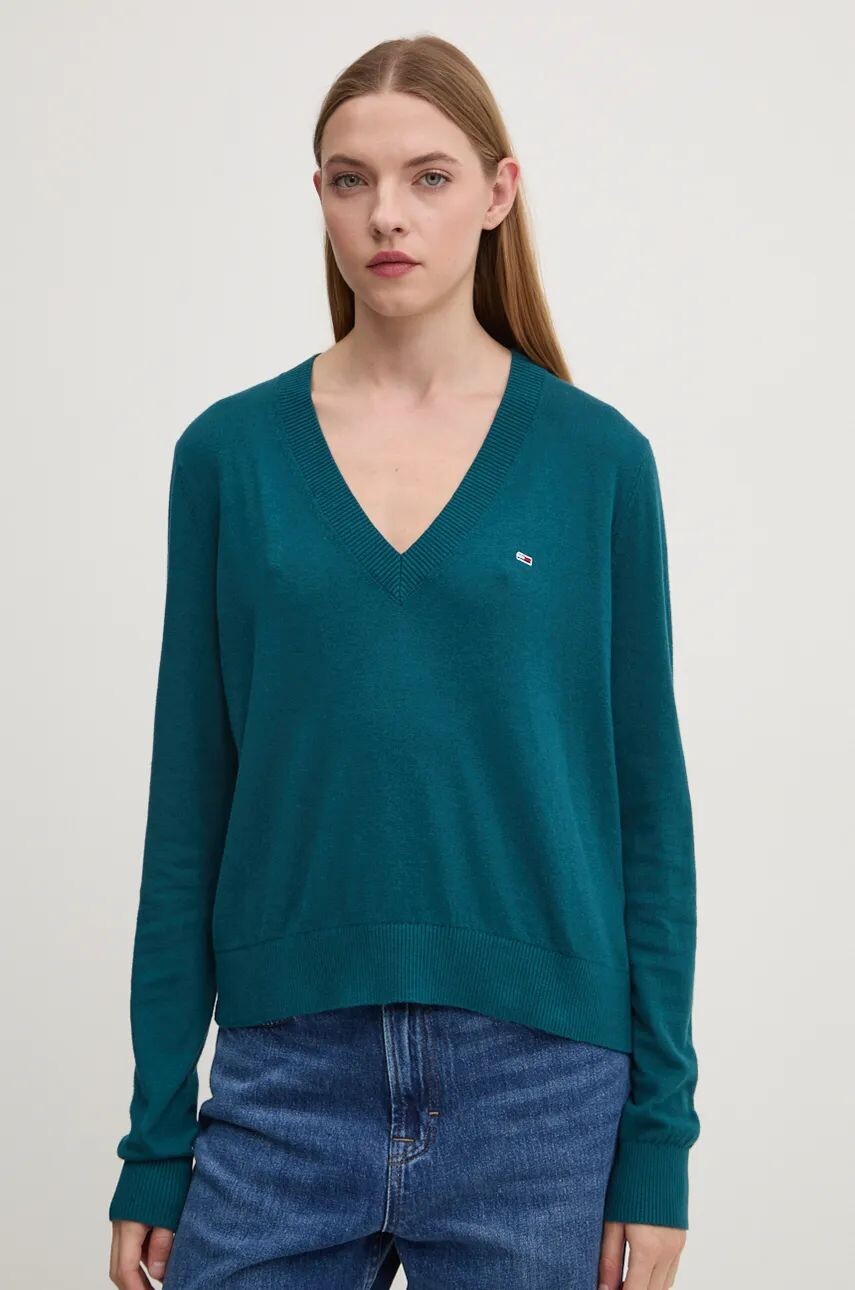 

Свитер Томми Джинс Tommy Jeans, бирюзовый