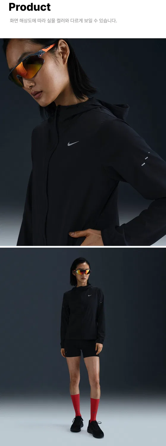 Женская чёрная упаковываемая беговая куртка Swift Repel от Nike — фото 3