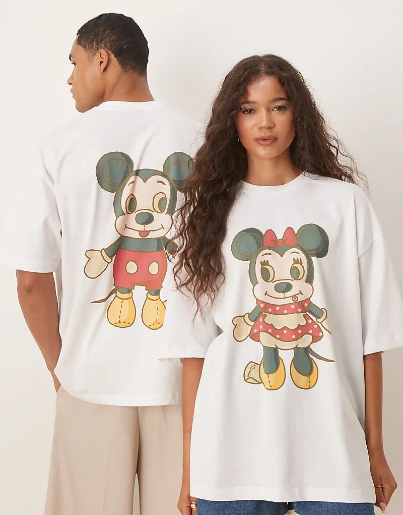 

Футболка Disney унисекс оверсайз ASOS DESIGN с принтом Микки Мауса белого цвета