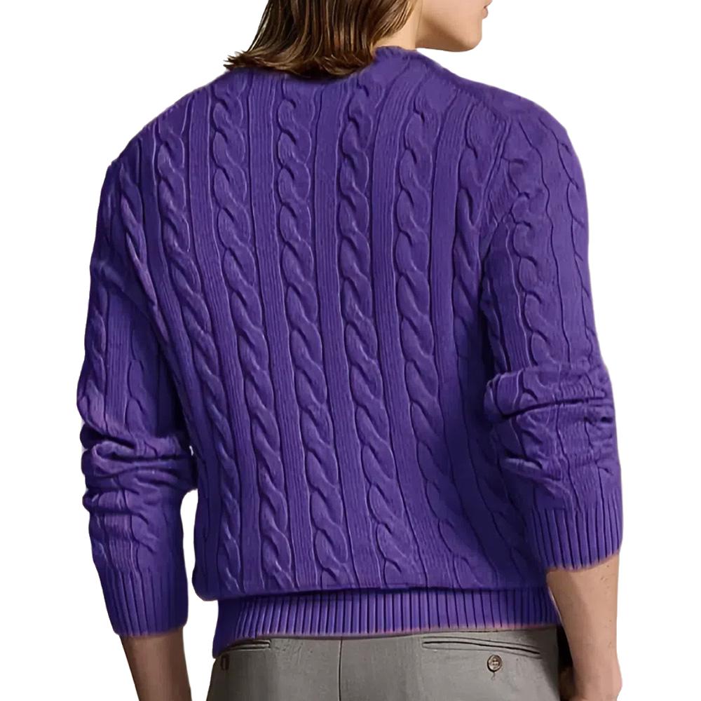 Вязаный свитер мужской Polo Ralph Lauren, фиолетовый — фото 4