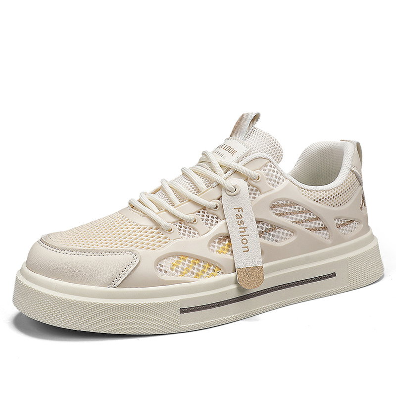 

SHOUBA Мужские низкие скейтерские кеды бежевые, цвет Beige