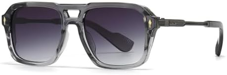 

Ретро-солнцезащитные очки с двойной перемычкой 2026 года для женщин, градиентные солнцезащитные очки для мужчин, защита от УФ-излучения UV400, серый градиент, один размер MTZJH, One Color