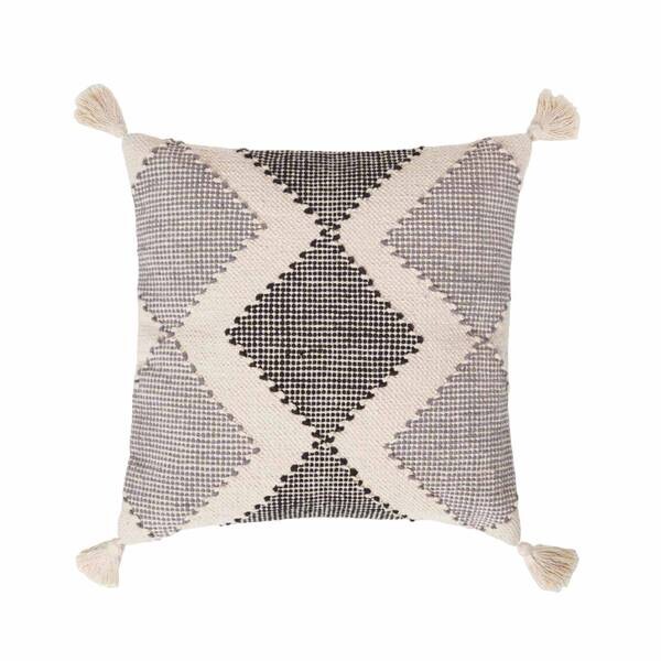 

Декоративная подушка Homescapes Malmö geometrisch gemustert, 45x6x45 см цвет creme-grau