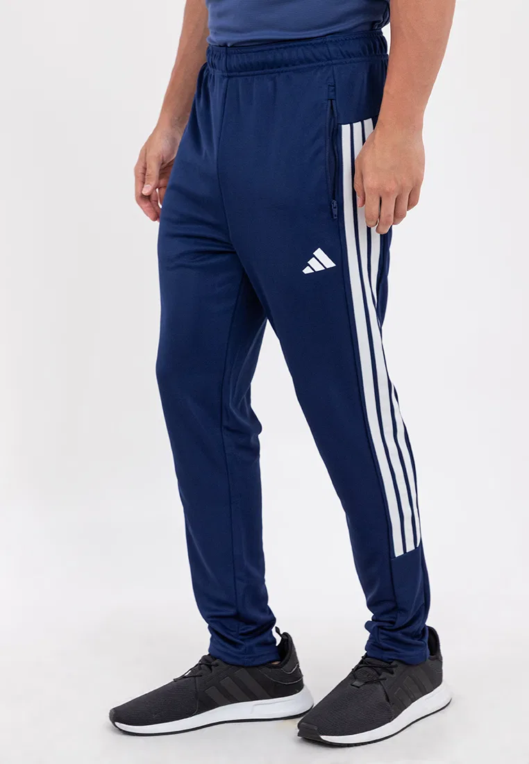 Тренировочные брюки, три полоски, Workout Essentials All-Set 3-Stripes Knit Pants, adidas, черные — фото 2