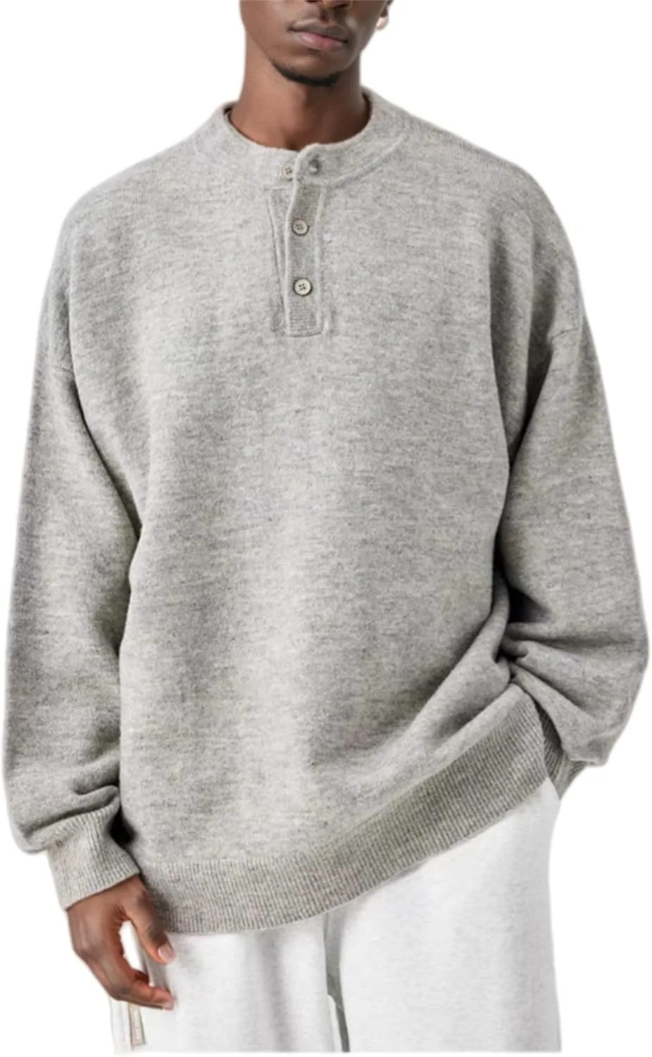 

Круглый воротник, длинный рукав, пуловер Soft Touch Henley для мужчин и женщин