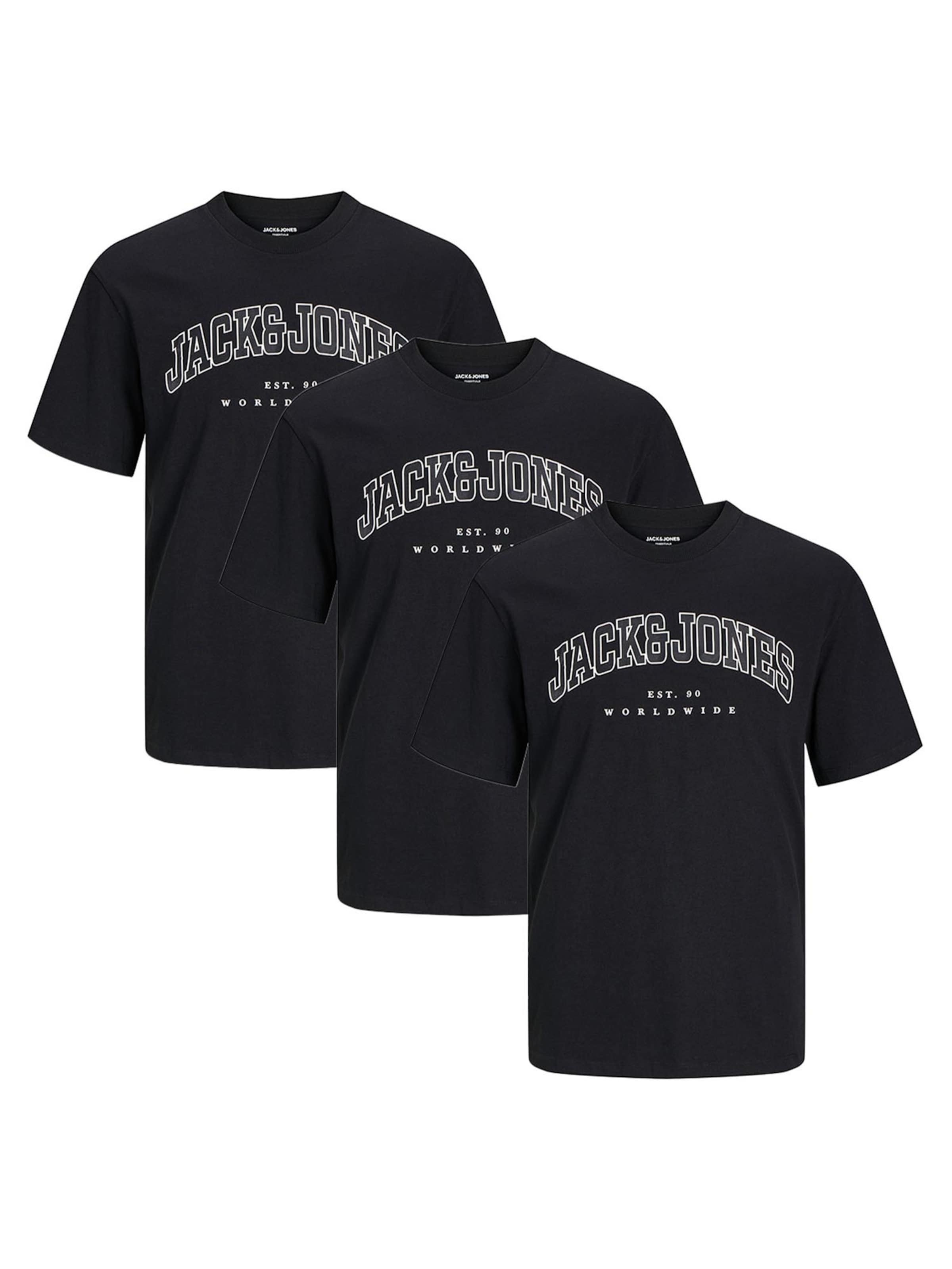 

JACK & JONES Футболка 'Caleb Varsity' в черном цвете