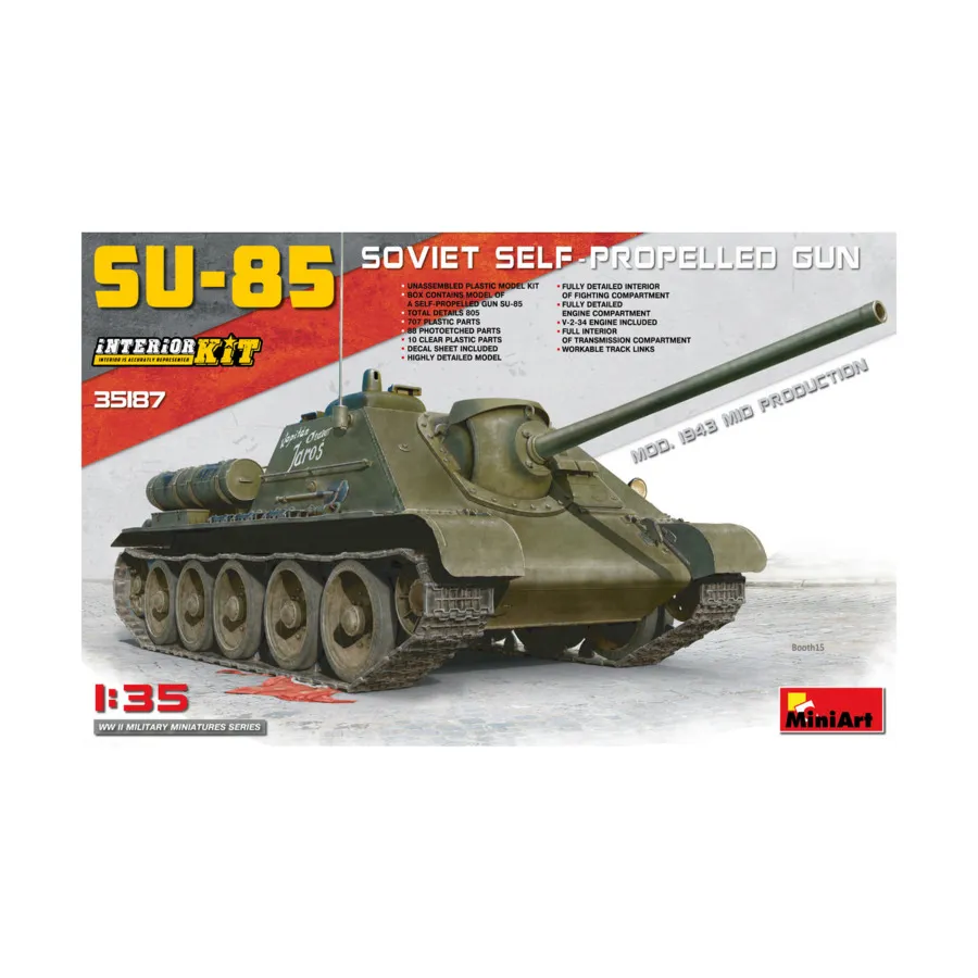 

Советская САУ СУ-85 с интерьером, WWII Military Miniatures Series (1:35) (MiniArt Models)